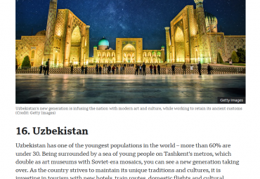 BBC names Uzbekistan among top travel destinations for 2025