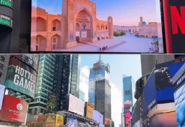 Uzbekistan’s tourism potential is being promoted on screens at Times Square in New York City.